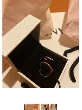 Pandora Rose Gold Heart Drop Earrings with Black Accents